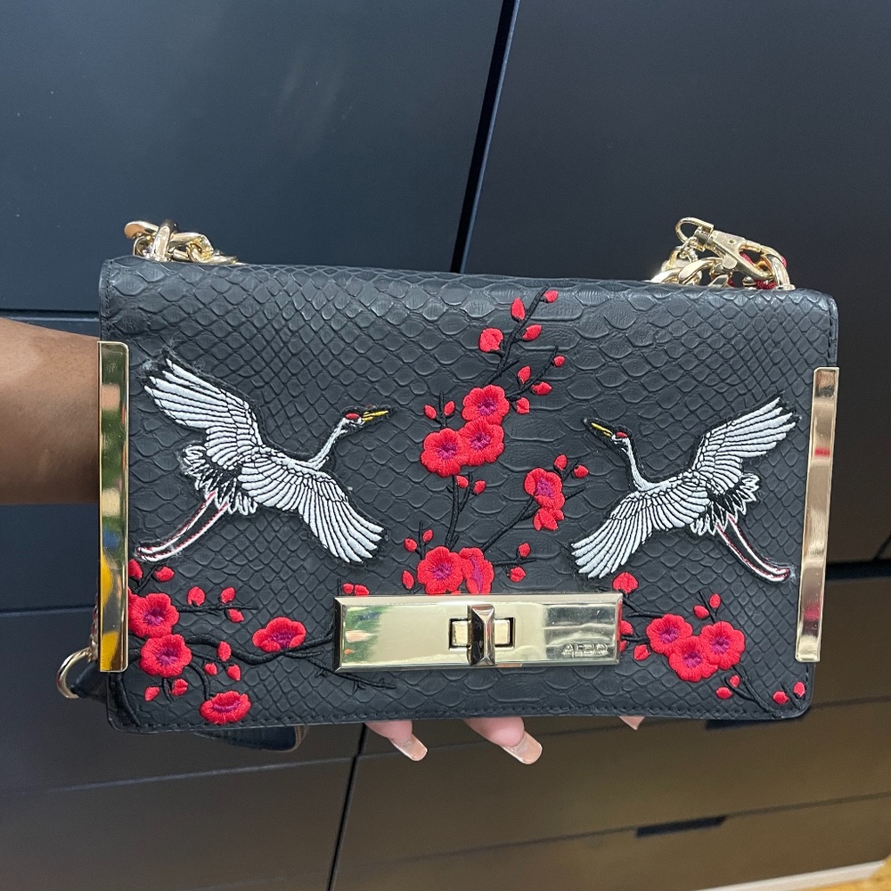 Red Floral Croc Bag